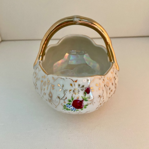 Vintage Marco Fine Porcelain White Gold Floral Flower Pattern Trinket Bowl - Picture 7 of 7